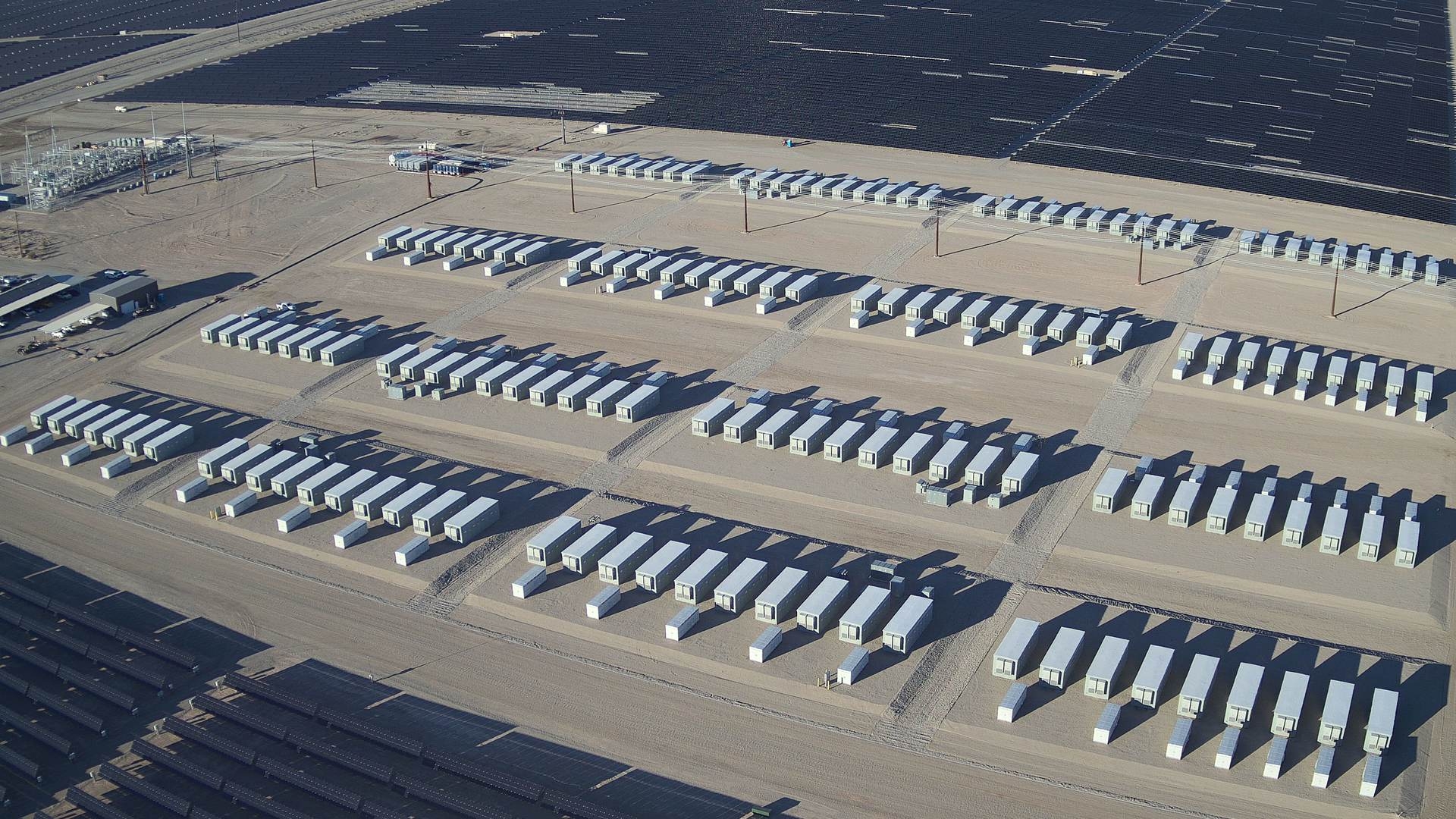 Battery storage isn't just for solar. Facilities like the McCoy Battery Storage Facility in Blyth, California, can charge from the grid when supply is plentiful and help keep the lights on during peak demand. 