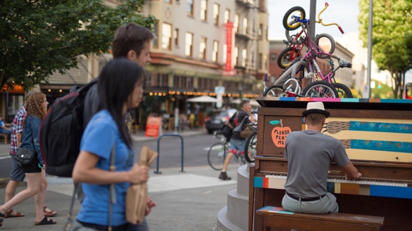 Piano Push Play on Burnside Street