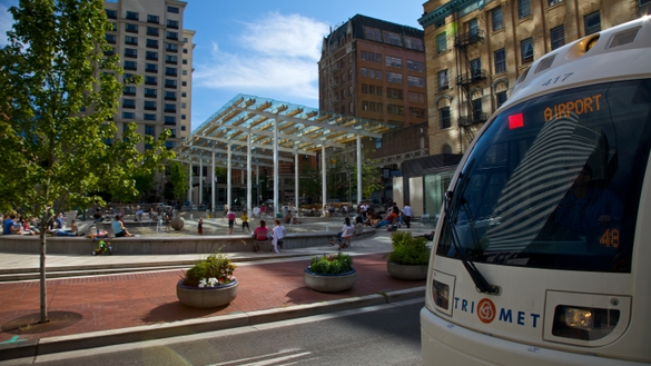 MAX Light Rail Passes Director Park