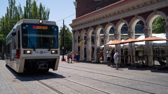 MAX Light Rail at the Portland Saturday Market