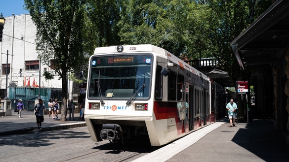 MAX Light Rail at the Portland Saturday Market