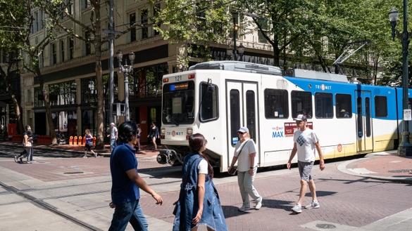 MAX Light Rail at the Portland Saturday Market