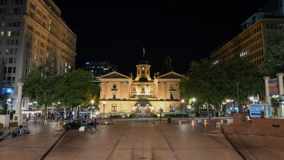 Pioneer Courthouse Square at Night
