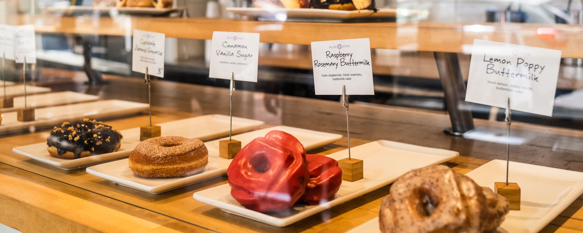Rows of Donuts at Blue Star Donuts