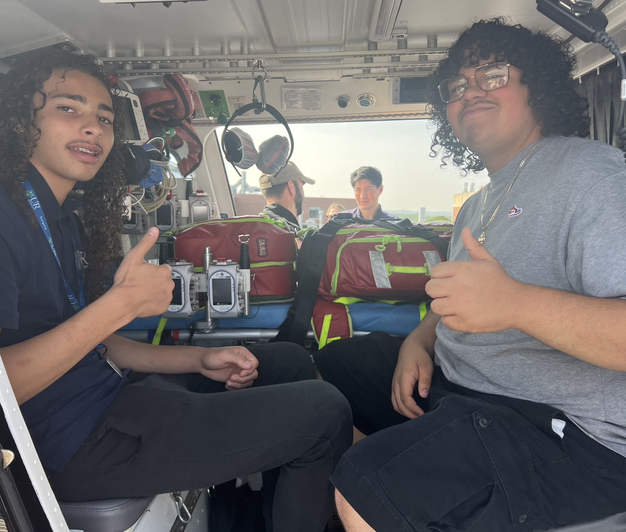 Two students in an emergency response training