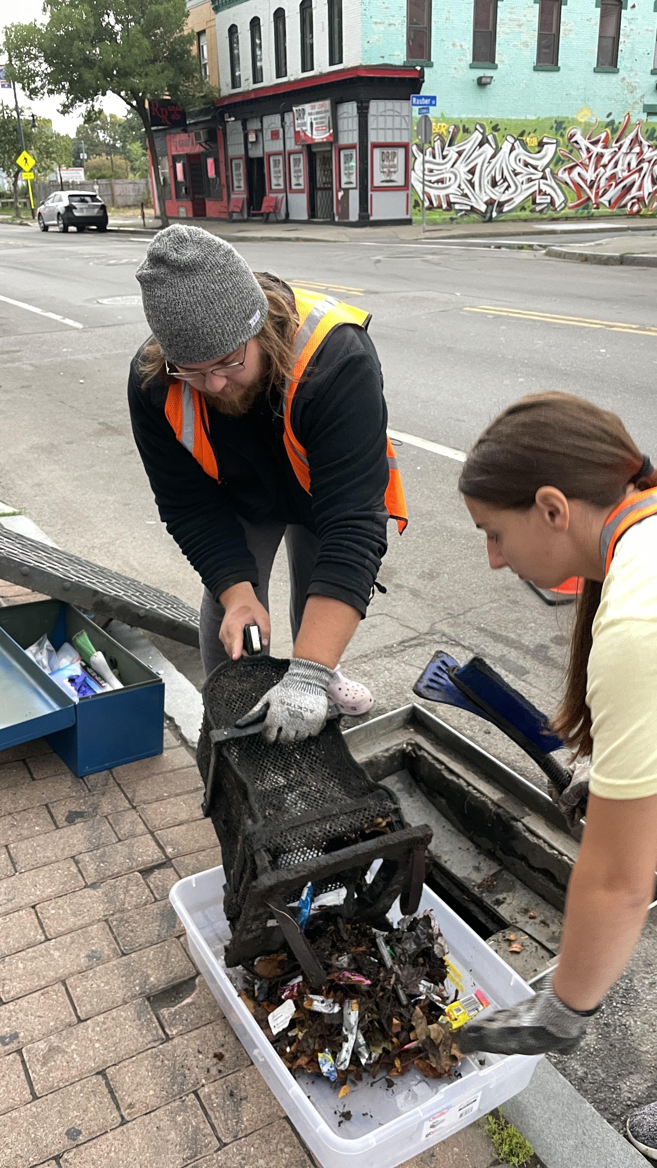 Tyler - RIT students sampling stormwater debris in the City of Rochester