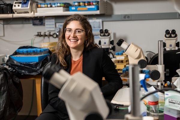 Gabriella Sterne, PhD, in lab at the University of Rochester Medical Center