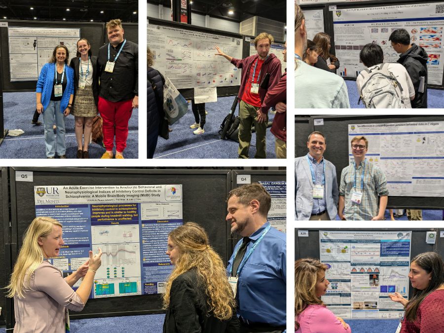 empirical neuroscience research People presenting and posing with scientific posters