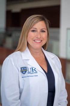 Portrait of Anna Weiss, MD, breast cancer surgeon and director of breast cancer service at Wilmot Cancer Institute