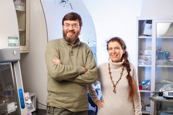 laboratory portrait of Andrei Seluanov, PhD, and Vera Gorbunova, PhD