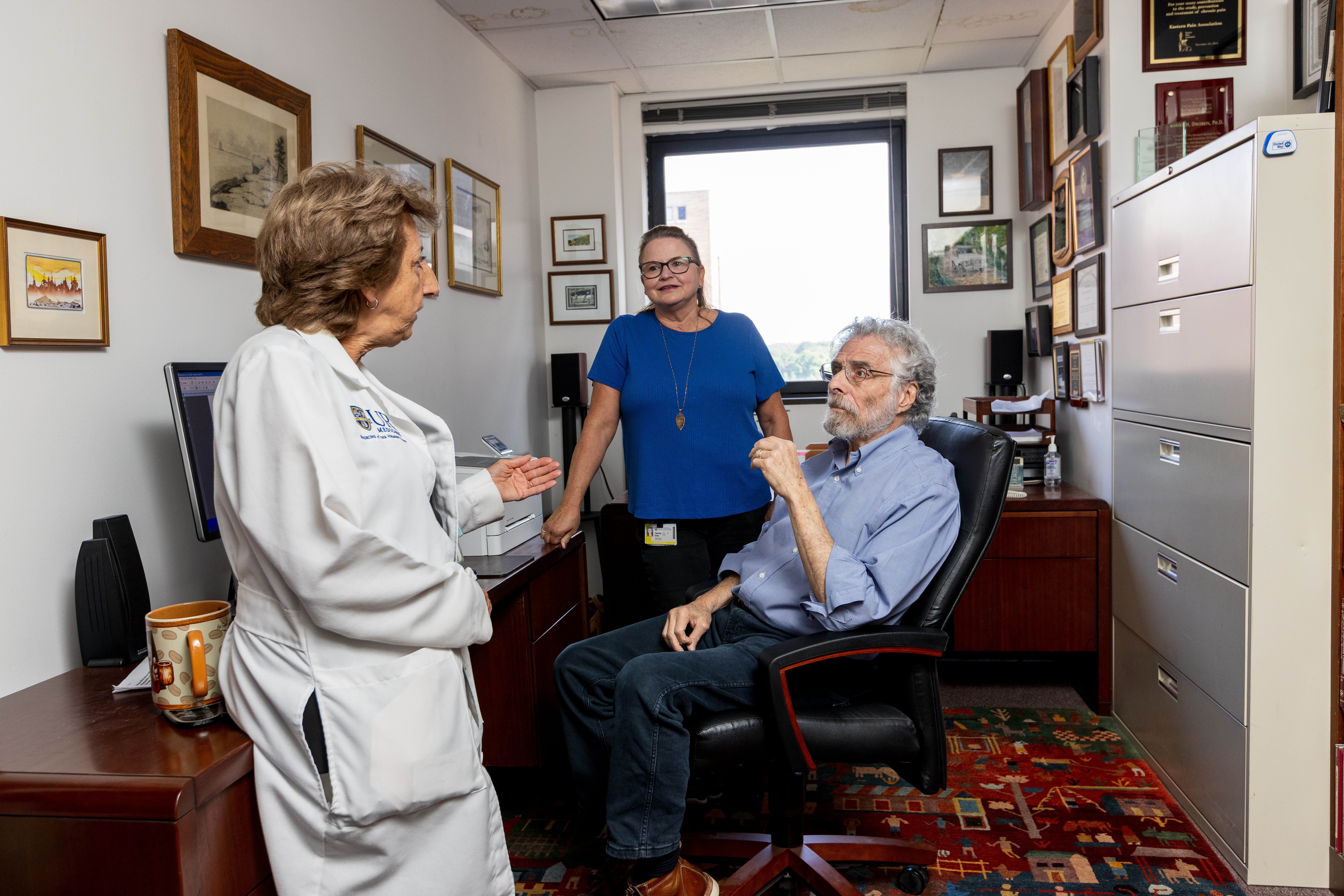 From left: Janet Pennella-Vaughan, MS, NP, Senior Nurse Practitioner, Pain Services, Director, Clinical Research; Tammy Ortiz, Senior Grants Management Specialist; Research Administrator, and Robert Dworkin, PhD