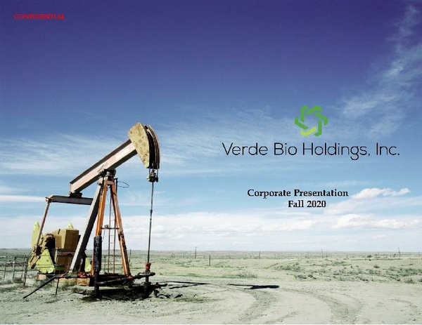 VBHI Corp. Presentation Fall 2020 VBHI Corp. Presentation Fall 2020