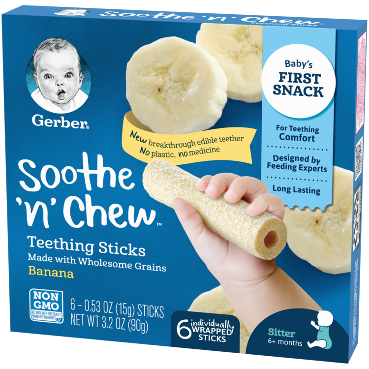 Gerber® Introduces Soothe 'n' ChewTM Teething Sticks — A FirstOfItsKind Product for Teething