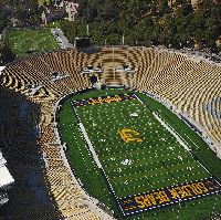 An overhead view of UC Berkeley's Memorial Statdium