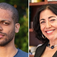 A composite image featuring headshots of Jelani Nelson and Jennifer Chayes