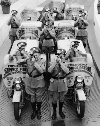 Auto Club Service Patrol motorcycles, mid-1930s Auto Club Service Patrol motorcycles, mid-1930s
