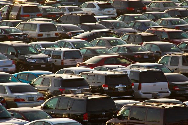 crowded parking lot crowded parking lot