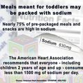 Most pre-packaged meals, snacks for toddlers contain too much salt 