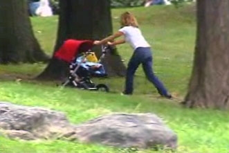 Mom with stroller