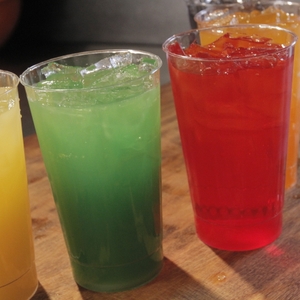 Sports drink - yellow green red orange
