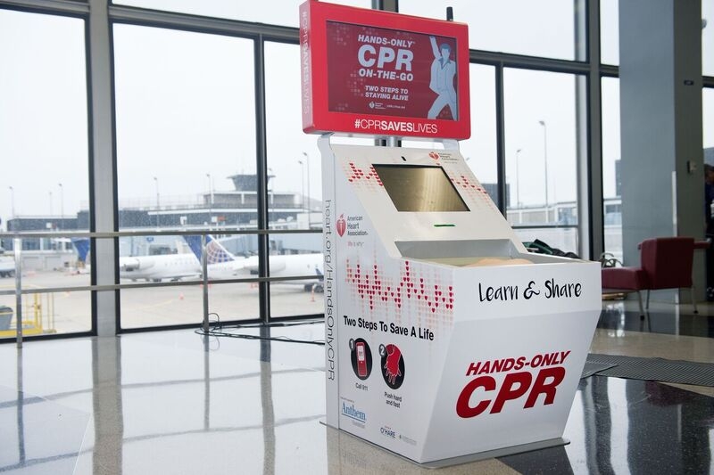 Hands-Only CPR Training Kiosk O'Hare International Airport