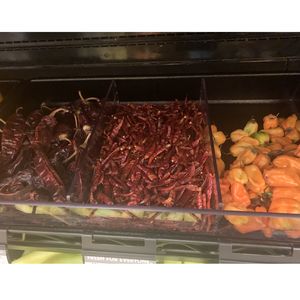 Hot peppers in grocery store