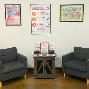 Room Set Up for YMCA at the Ponds Blood Pressure Checking Station
