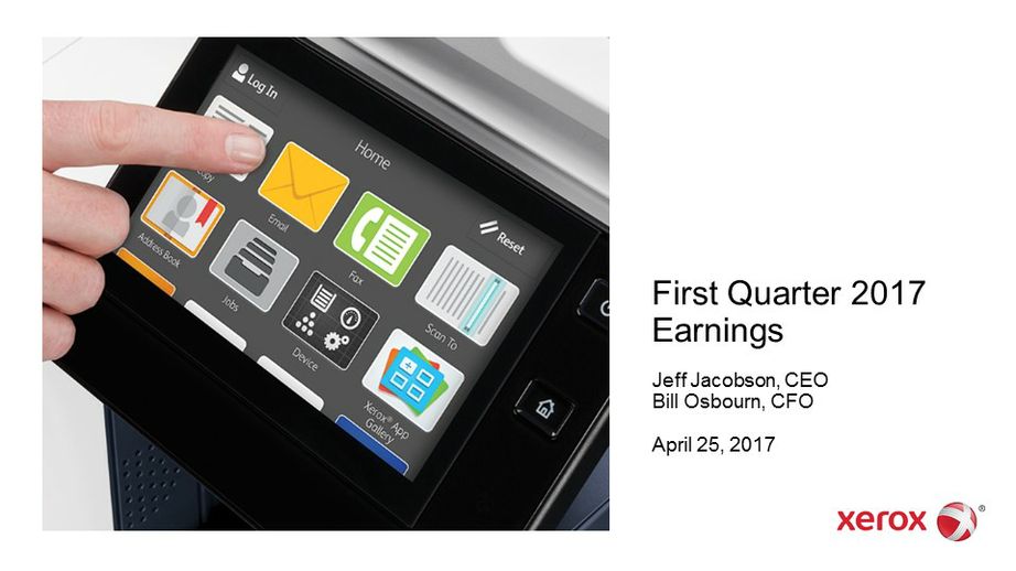 Xerox Reports FirstQuarter 2017 Earnings Xerox Newsroom