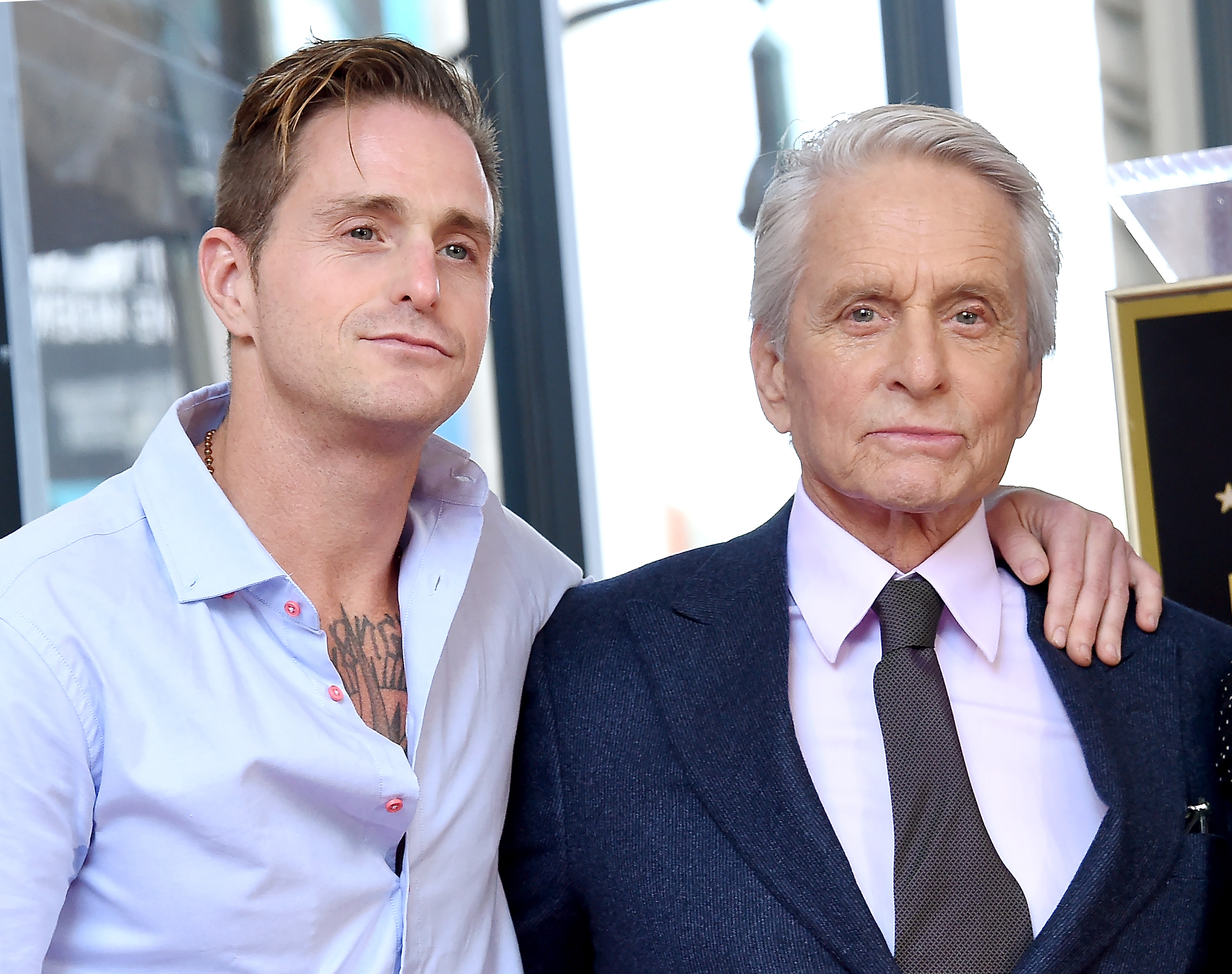 Michael Douglas meets newborn grandson for the first time