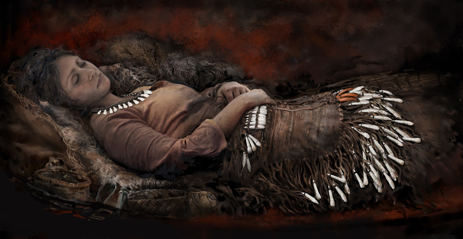 Burial ground reveals Stone Age people wore clothing covered in elk teeth
