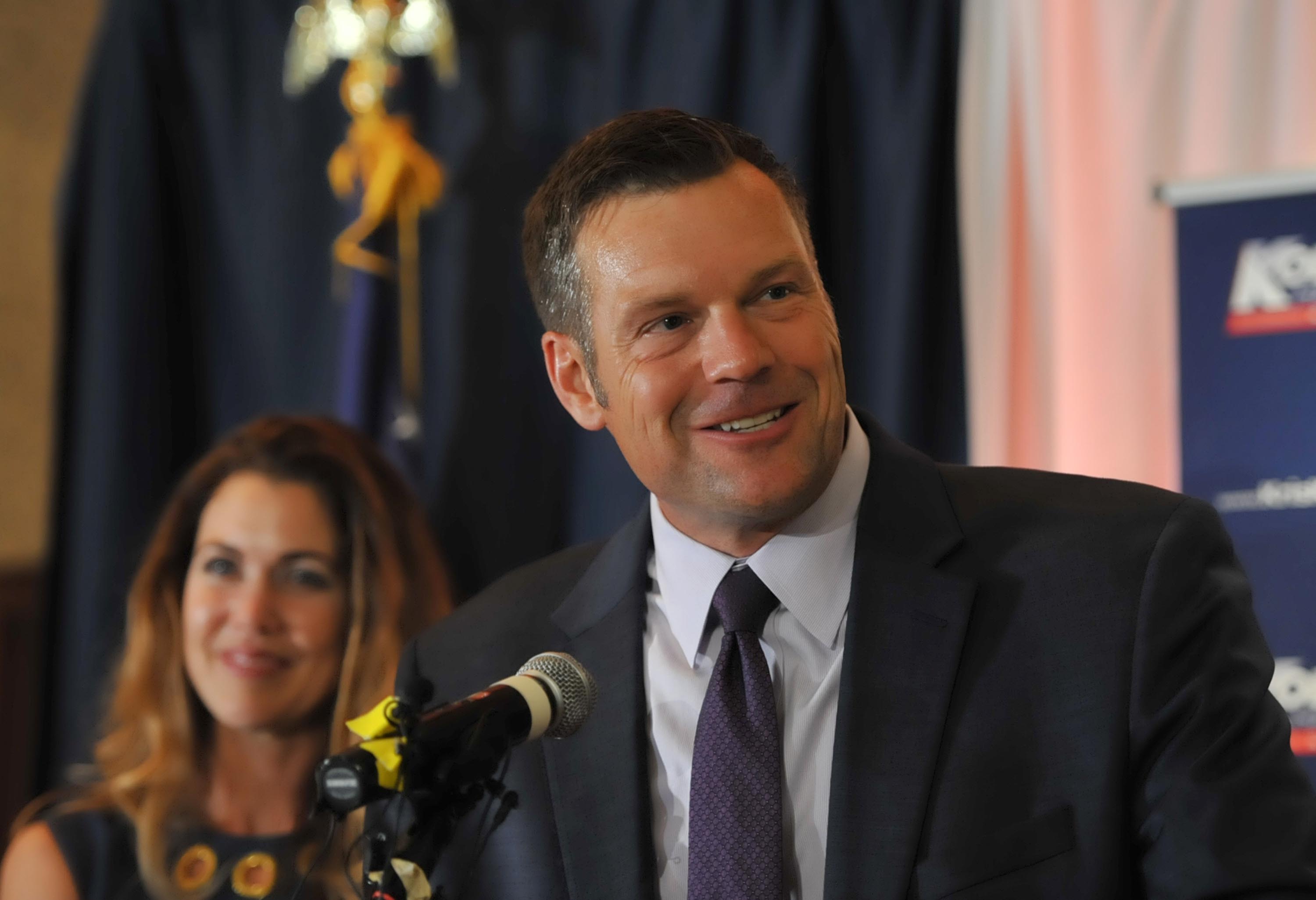 Democratic-allied group gives a boost to conservative Kobach in Kansas Senate primary