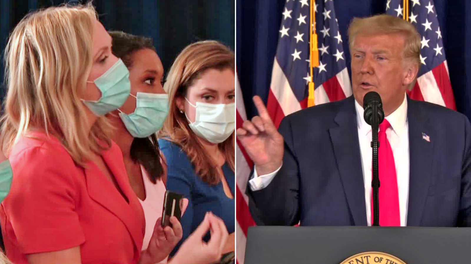 Trump walks out of news conference after reporter asks him about Veterans Choice lie he's told more than 150 times