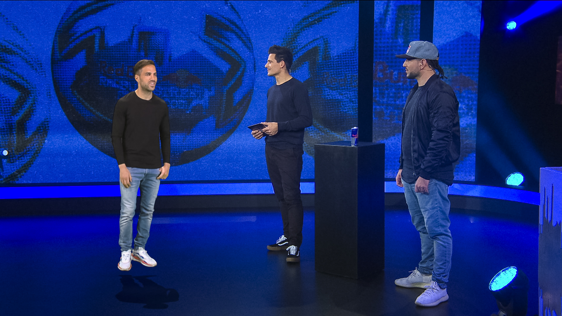 World Cup winner Cesc Fabregas appears as a hologram to judge Freestyle World Championship
