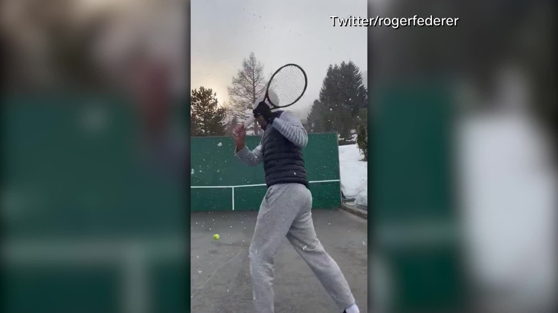 Roger Federer shows off trick shots while on lockdown