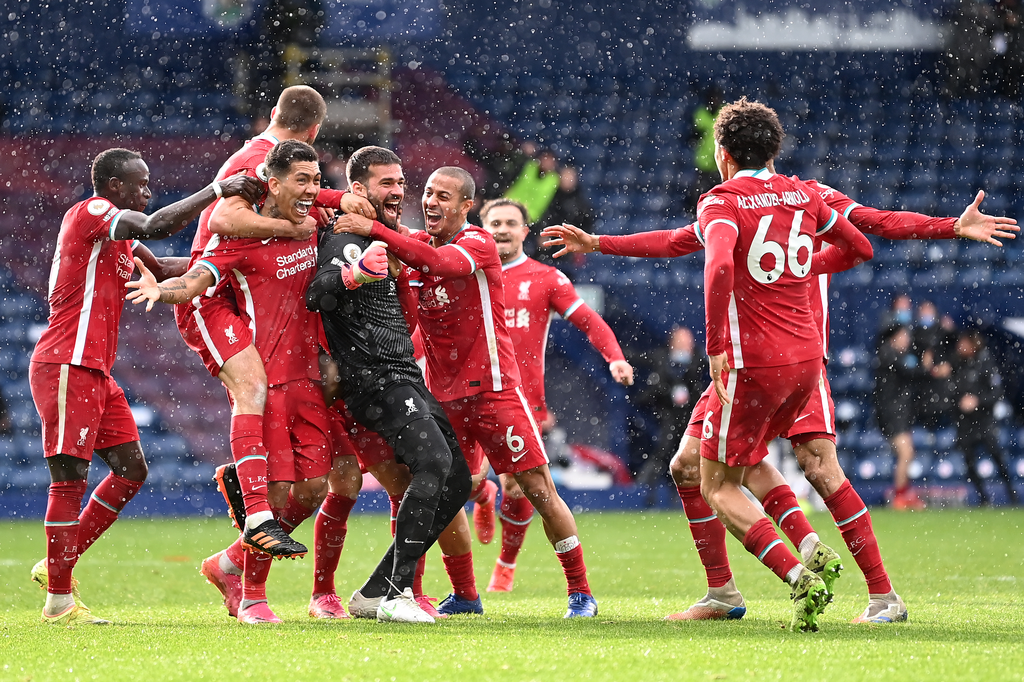 Liverpool goalkeeper Alisson scores stoppage-time winner against West Bromwich Albion