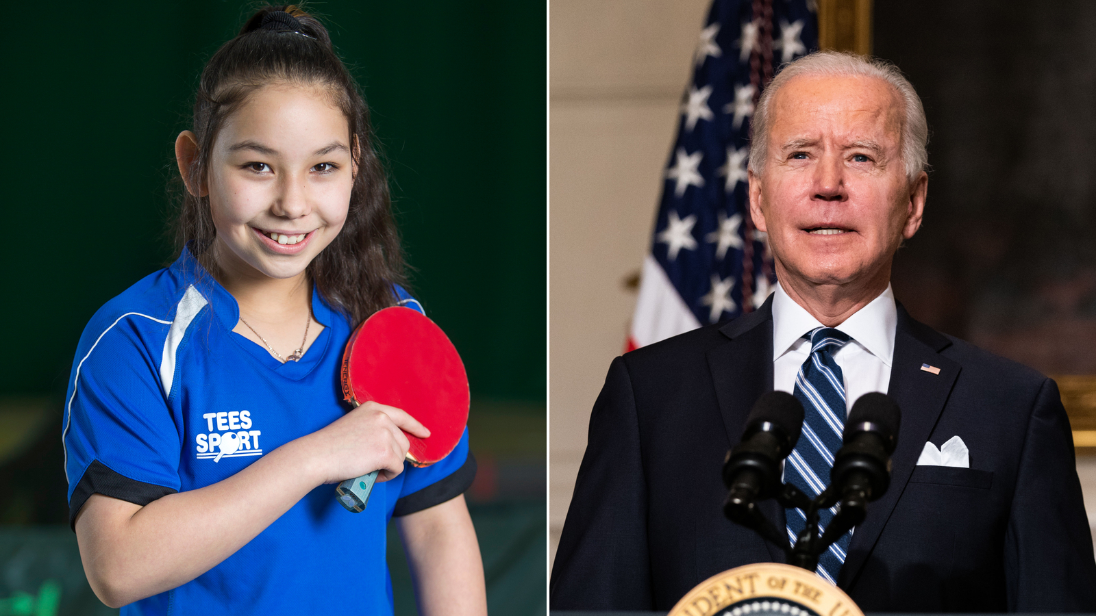 Table tennis prodigy Anna Hursey, 14, is ready to help US President Joe Biden tackle the climate crisis
