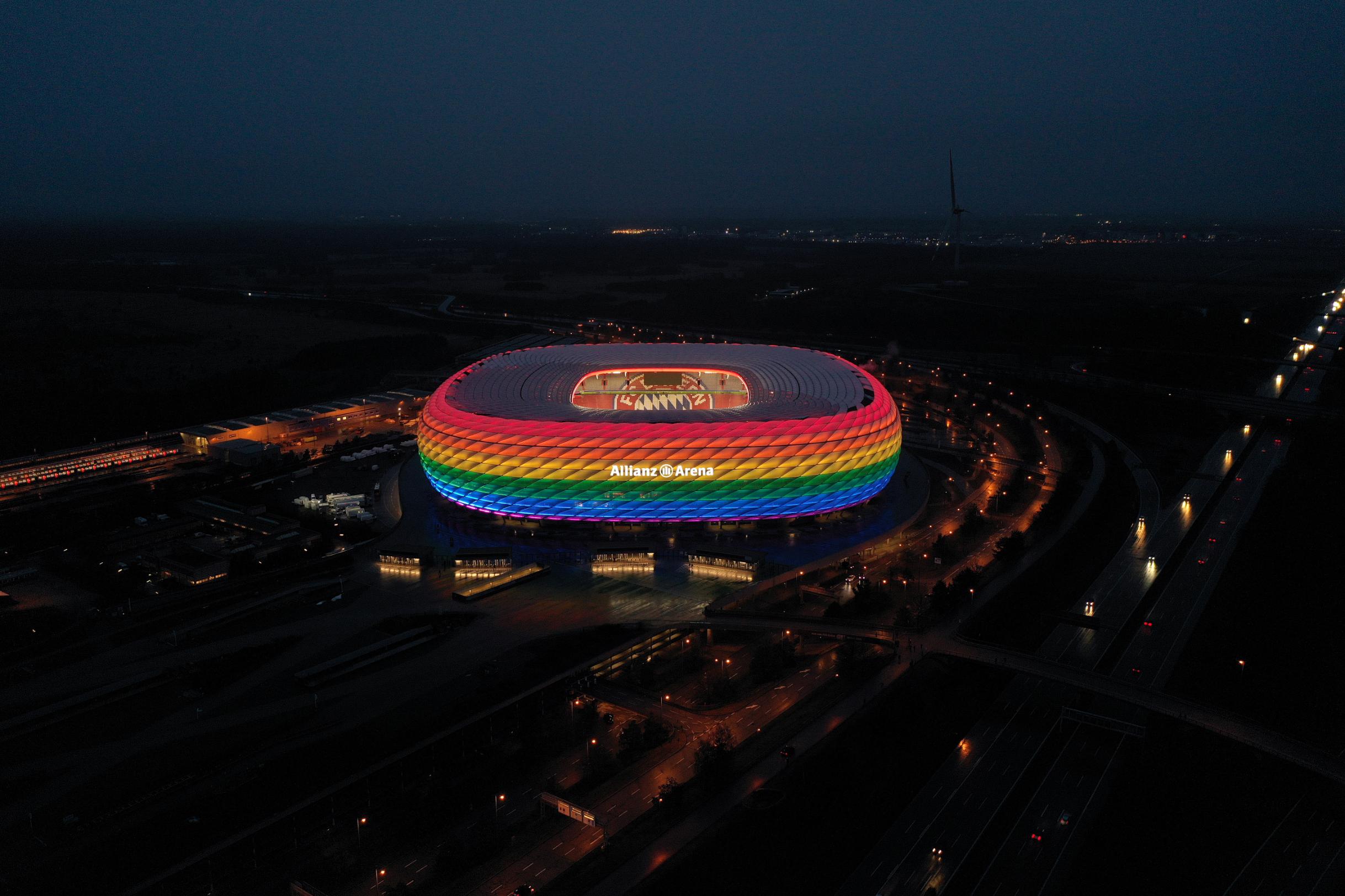Calls made for Germany's Euro 2020 game against Hungary to be played in rainbow-colored stadium