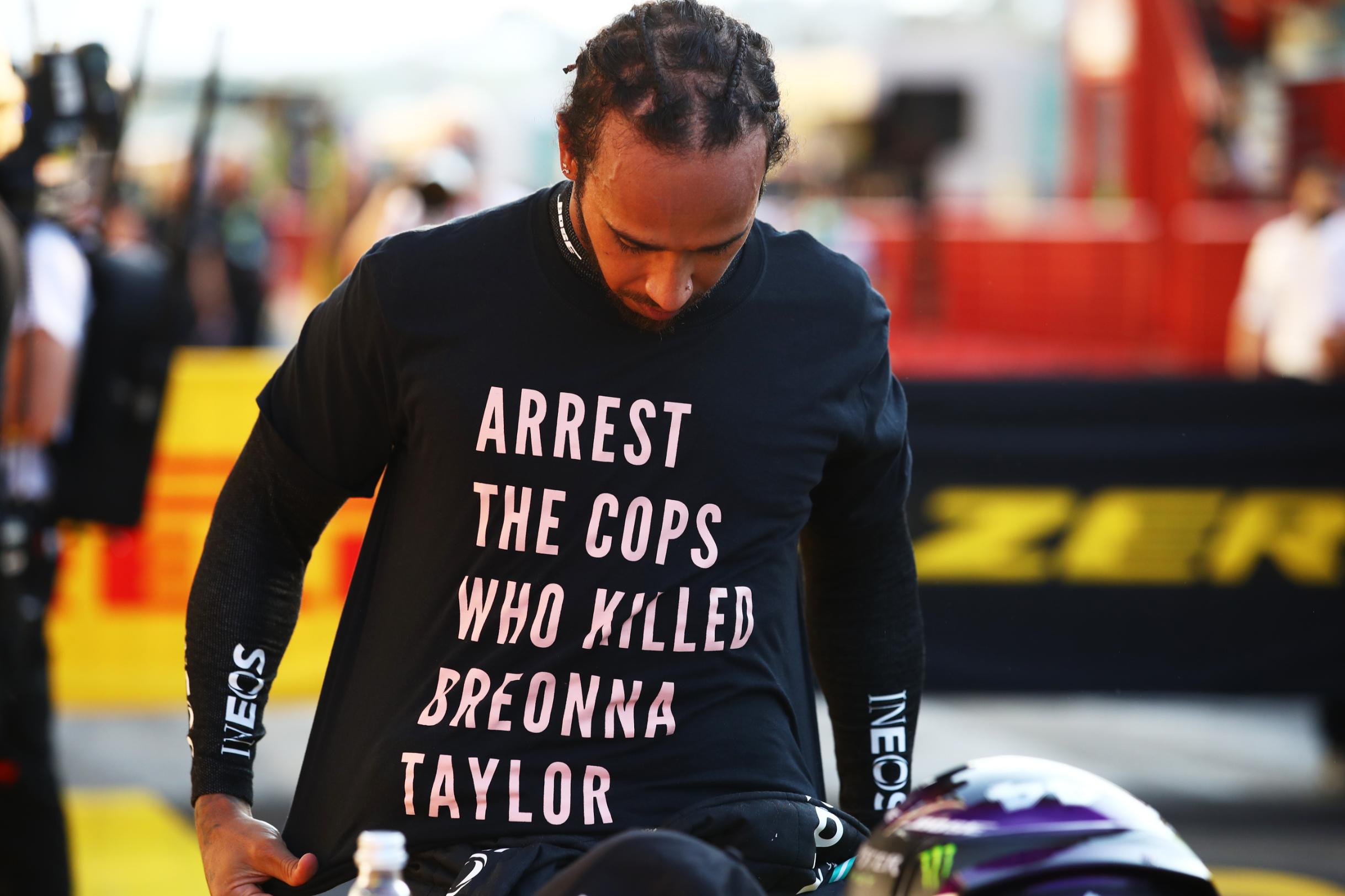 Lewis Hamilton ‘won’t stop’ his fight against racism as FIA rules out investigation into Breonna Taylor T-shirt