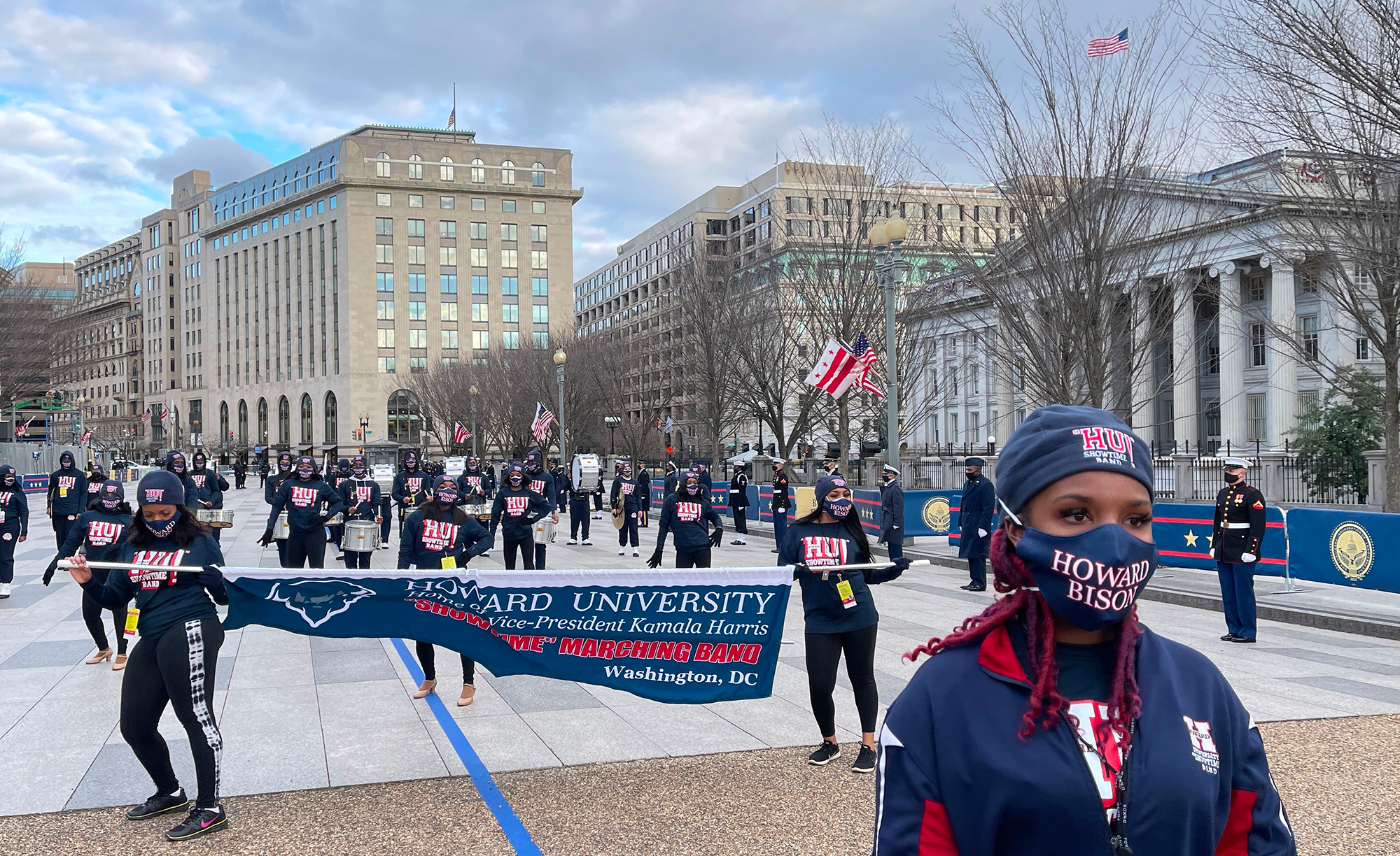 The Howard University marching band escorted Vice President Kamala Harris to the White House