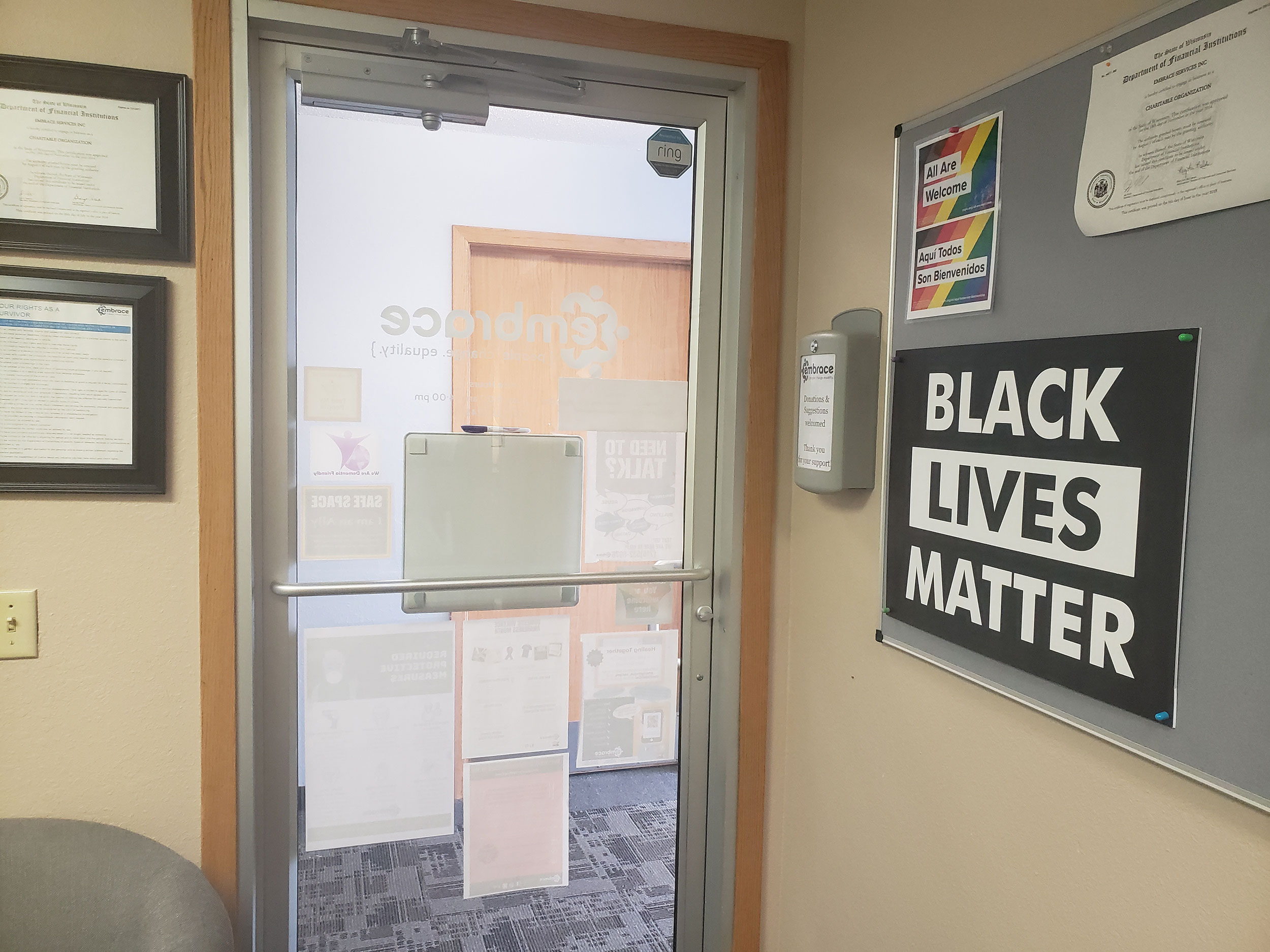 A Wisconsin County cut funding to a domestic violence shelter that showed support for Black Lives Matter
