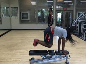 Tinekqua C. action photo