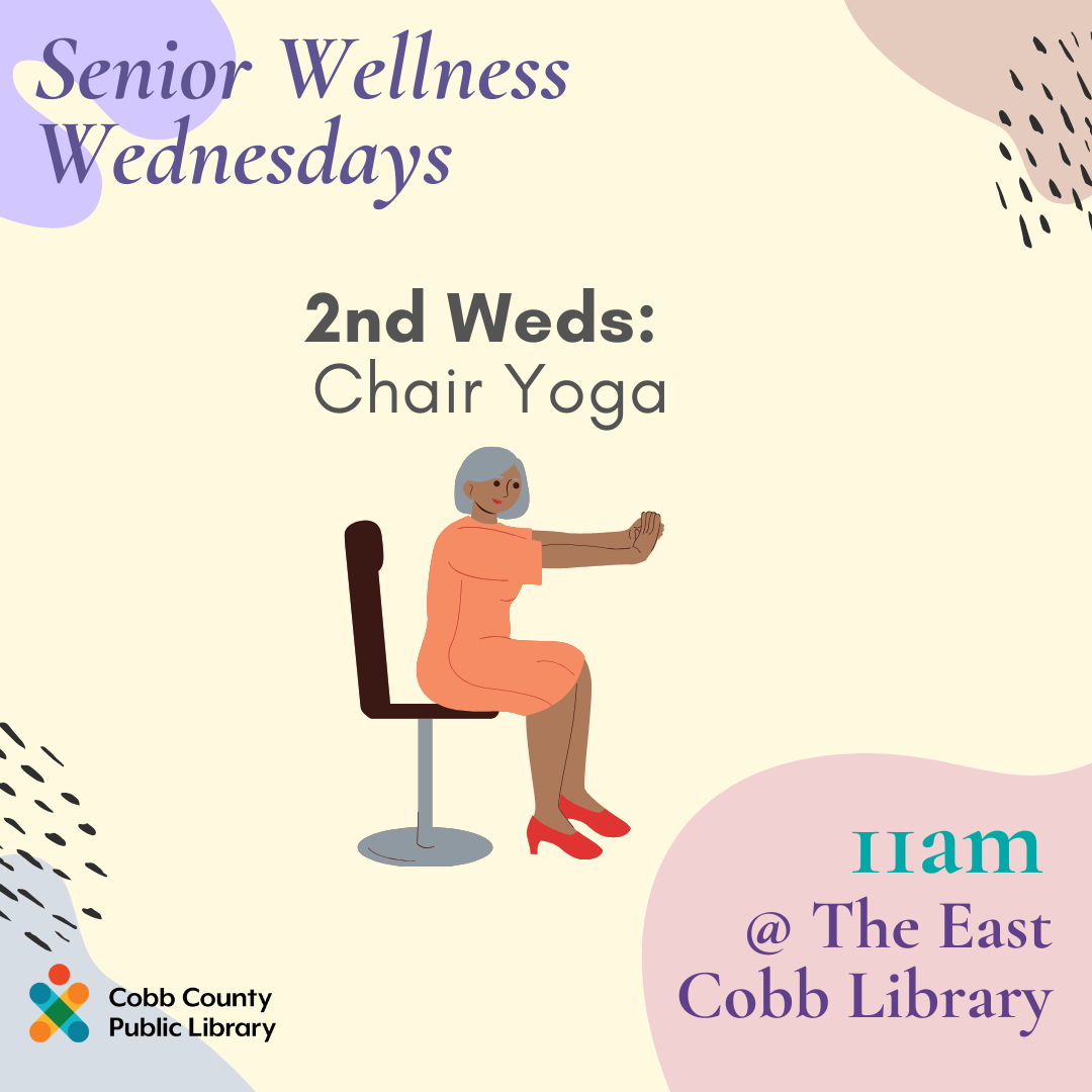 poster of a woman doing chair yoga