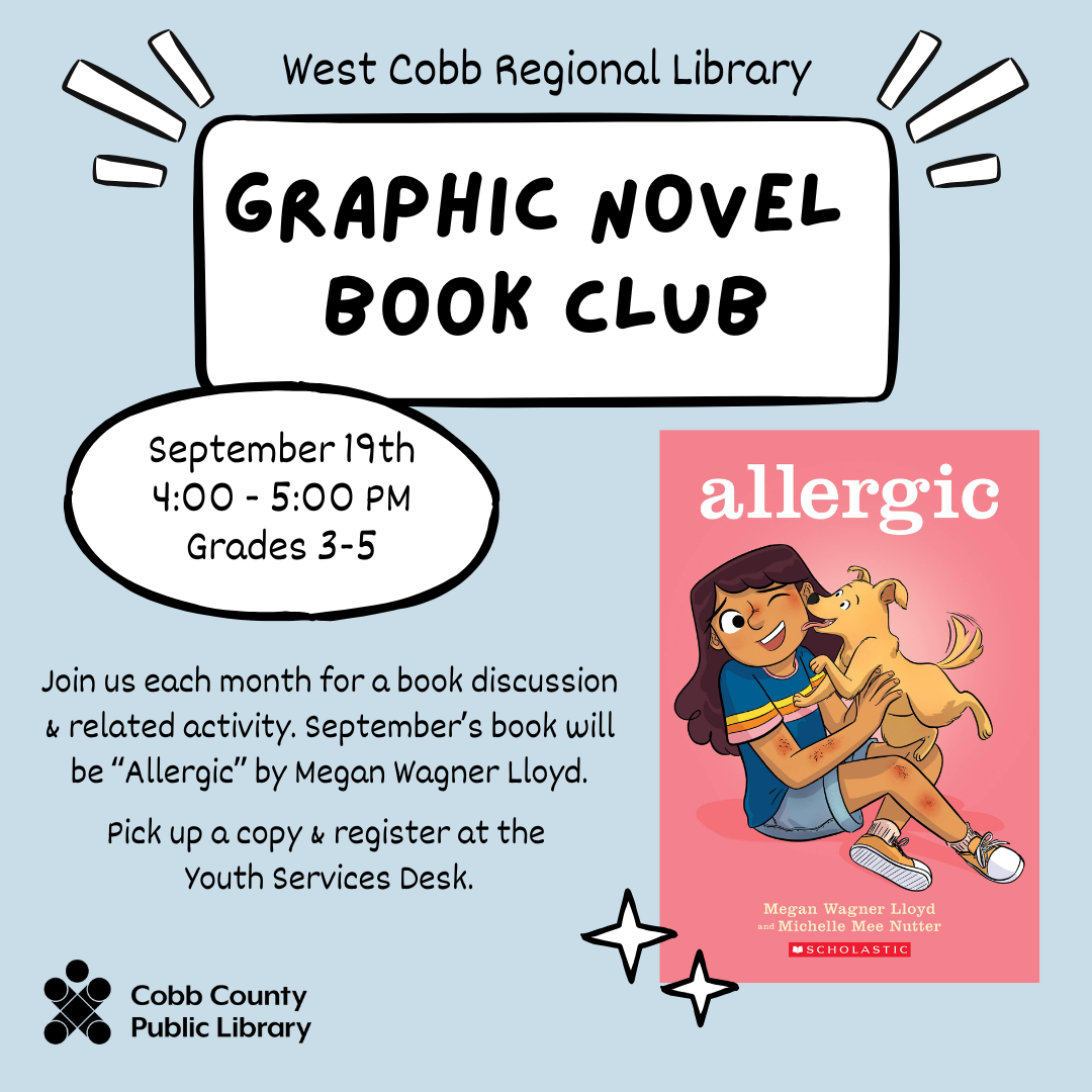 September Tween Graphic Novel Book Club, featuring the book "Allergic"