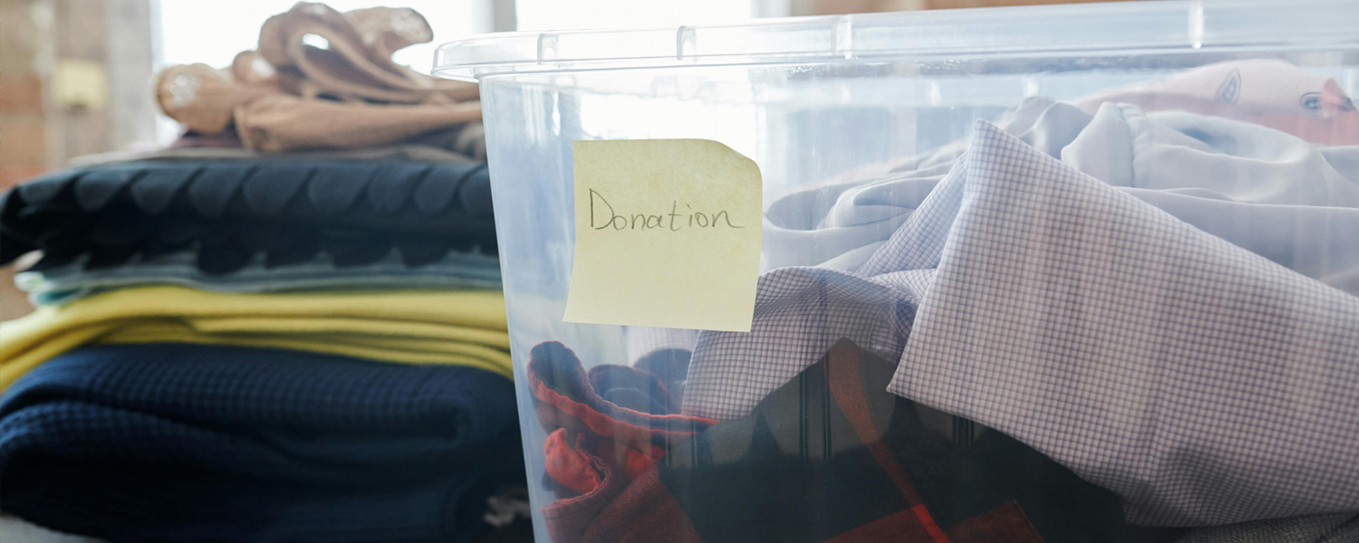 clothing being prepared for donation