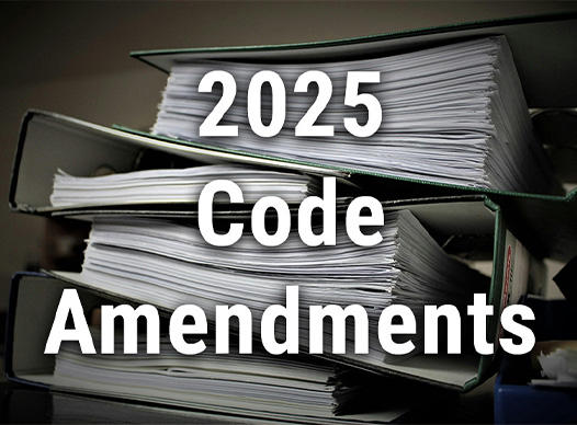  picture that says 2025 Code Amendments