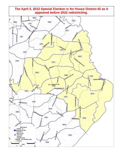 GA House District 45 Map for April 5, 2022