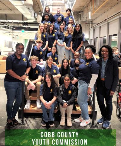 Cobb County Youth Commission 2022 cohort poses on stairs