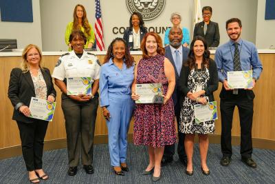 The Board of Commissioners, on behalf of the Cobb EXCEL Alumni Association, presented the 2025 Martha Logue Excellence in Leadership Award to Senior Financial Division Manager Roxane Rush and recognize her fellow nominees