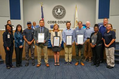 The Board of Commissioners presented proclamations designating August as National Water Quality Month in Cobb County.