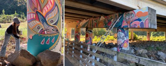 picture of art installation on nooday creek trail